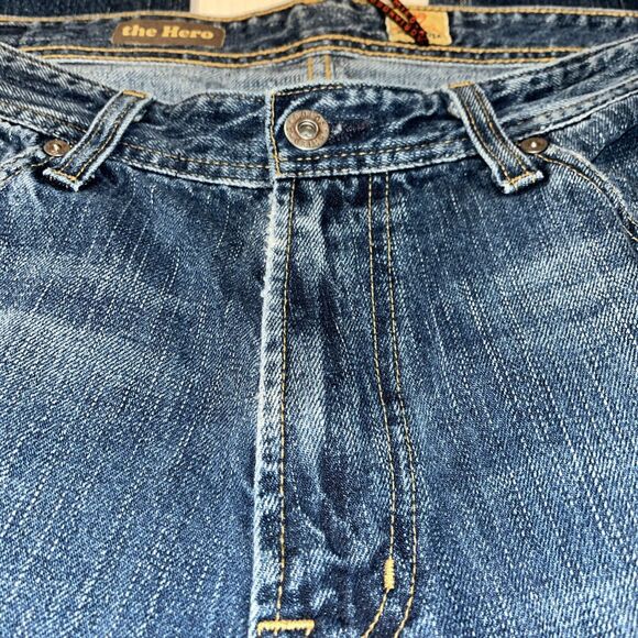 AG Adriano Goldschmied Men's Jeans The Hero Distressed Straight Leg Size 36 x 32 - Picture 5 of 12